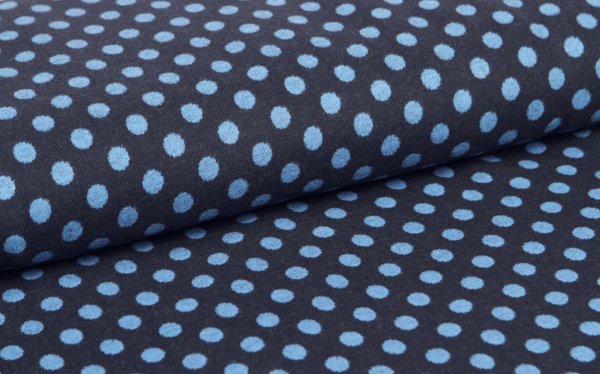 RESTSTÜCK 1,30m !!! - Baumwoll Strick - Punkte - dunkelblau/blau